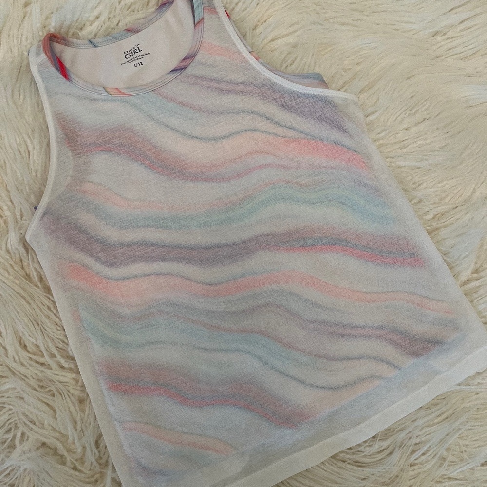 Athleta Girls Multicolor Pastel Wave Tank Top